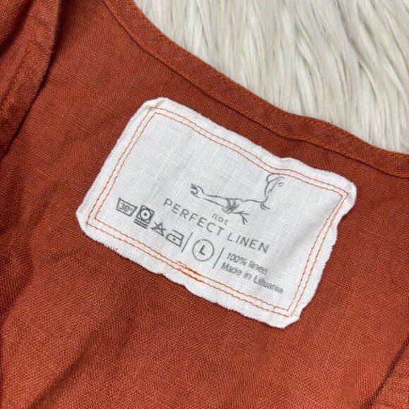 Not Perfect Linen Margeret Wrap Style Slim Leg Jumpsuit - notPERFECTLINEN - Picture 3 of 6